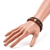 Flat Round Coconut Beads Stretch Bracelets Set BJEW-JB07010-7