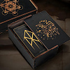 Rectangle Engraved Plywood Wooden Tarot Storage Boxes with Sliding Lid CON-WH20008-10D-7