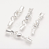 Rack Plating Brass Lobster Claw Clasps with Clip Ends KK-E719-60S-1