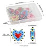 8Pcs 8 Colors Painted Glass Beads Bumpy Beads Heart LAMP-FS0001-50-4