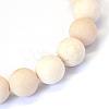 Frosted Natural Fossil Round Bead Strands G-E334-6mm-22-2