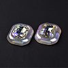 Rainbow Iridescent Plating Acrylic Cabochons OACR-E011-07-4