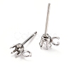 Non-Tarnish 304 Stainless Steel Stud Earring Settings LS-STAS-B004-02P-B-2