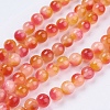 Two Tone Natural White Jade Bead Strands G-R165-8mm-06-1
