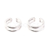 Anti-Tarnish Rhodium Plated 925 Sterling Silver Cuff Earrings EJEW-H124-07P-1