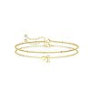 2Pcs 2 Styles Brass Beaded Bracelets & Satellite Chains Bracelets for Women FS-WG4A116-08-1