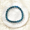 Natural Apatite Round Round Beaded Stretch Bracelets BJEW-G697-01A-5