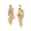 Brass Crystal Rhinestone Twister Clasps KK-P223-17G-4