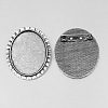 Vintage Tibetan Style Alloy Brooch Cabochon Bezel Settings PALLOY-O037-05AS-1