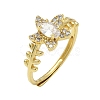 Brass Micro Pave Cubic Zirconia Finger Rings RJEW-C163-05G-4