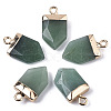 Natural Green Aventurine Pointed Pendants G-N326-34H-1