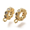 Flat Round Rack Plating Brass Micro Pave Cubic Zirconia Tube Bails KK-H508-08G-1