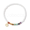 Chakra 304 Stainless Steel Charms Bracelets BJEW-JB13053-2