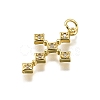 Brass Micro Pave Cubic Zirconia Pendants X-KK-Z100-34G-02-2