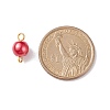 Glass Imitation Pearl Connector Charms PALLOY-JF01881-05-3