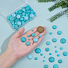 180Pcs 8 Styles Craft Findings Dyed Synthetic Turquoise Gemstone Flat Back Dome Cabochons G-PH0003-28-3