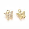Brass Micro Pave Cubic Zirconia Pendants ZIRC-G166-30G-2