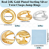 12Pcs 2 Styles 925 Sterling Silver Locking Jump Ring STER-BBC0008-13-2