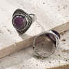 Natural Amethyst Adjustable Rings G-P560-03AS-07-2