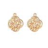 Brass Charms with Clear Glass KK-N254-57G-1