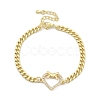 Brass Micro Pave Clear Cubic Zirconia Link Bracelets BJEW-Z082-03G-02-4