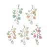 Glass Seed Beads Pendants PALLOY-JF02699-1