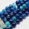 Natural Striped Agate/Banded Agate Bead Strands G-K155-B-10mm-02-1