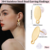 30Pcs 304 Stainless Steel Stud Earring Findings STAS-BBC0008-92G-2