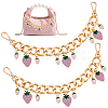 2Pcs Alloy Enamel Strawberry Charm Aluminum Bag Decorative Chains HJEW-BBC0001-27A-1
