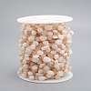 Handmade Natural Rainbow Moonstone Tumbled Stone Beaded Chains CHC-L045-014-1