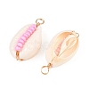 6Pcs 6 Styles Natural Cowrie Shell & Glass Seed Beads Pendants PALLOY-JF02759-02-2