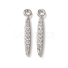 Brass Micro Pave Clear Cubic Zirconia Pendants KK-C253-08P-1