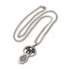 Yoga Theme 201 Stainless Steel Enamel Pendant Necklaces LS-NJEW-D066-07B-P-1
