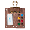 Bamboo/Black Walnut Wood Watercolor Paints Palette Box AJEW-AN0007-34-1