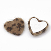 Faux Mink Fur Covered Cabochons WOVE-N006-12B-2