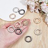 9Pcs 3 Colors Alloy Spring Gate Rings FIND-NB0006-25A-3
