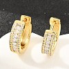 Brass Micro Pave Cubic Zirconia Hoop Earrings KK-CBA8324-06G-01-1