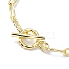 Golden 304 Stainless Steel Charm Bracelets with Brass Paperclip Chains BJEW-JB10031-02-4
