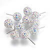 Gifts for Her Valentines Day 925 Sterling Silver Austrian Crystal Rhinestone Ball Stud Earrings for Girl Q286H021-1