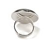 Natural Labradorite Round Adjustable Rings RJEW-K371-09S-15-4