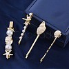 Conch/Starfish/Shell Shape Alloy Hair Bobby Pin Sets AJEW-A056-02E-1