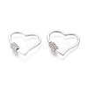 Brass Micro Pave Cubic Zirconia Screw Carabiner Lock Charms ZIRC-I031-15P-1