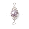 Copper Wire Wrapped Shell Pearl Connector Charms PALLOY-JF03114-4