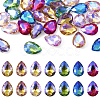 70Pcs 7 Colors Pointed Back Glass Rhinestone Cabochons RGLA-TA0001-06-1