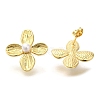 Flower Rack Plating Brass Stud Earrrings EJEW-L097-25G-1