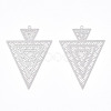 Rack Plating Brass Filigree Pendants KKC-T001-63P-1