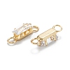 Brass Clear Cubic Zirconia Links Connectors ZIRC-G170-16G-3