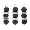 Natural Lava Rock Pendants PALLOY-JF01960-1