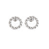 Non-Tarnish 304 Stainless Steel Twist Rope Ring Stud Earrings for Woman EJEW-N097-006P-1