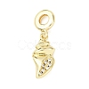 Brass Micro Pave Clear Cubic Zirconia Sea Animal European Dangle Charms LS-KK-B159-04G-04-1